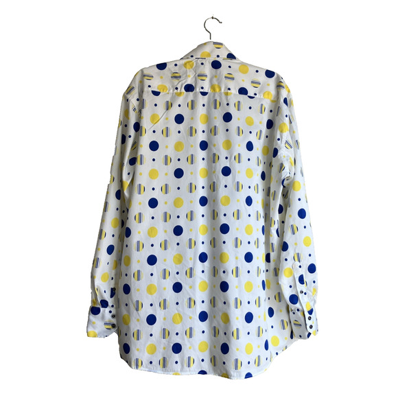 Axxess Mens 3XL Collared Long Sleeve Contemporary Geometric Modern Luxury Shirt - Picture 3 of 16